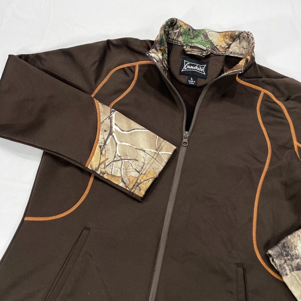 Gamehide Camo Fleece Jacket Women Large Brown Realtreee Xtra Pathfinder Full Zip